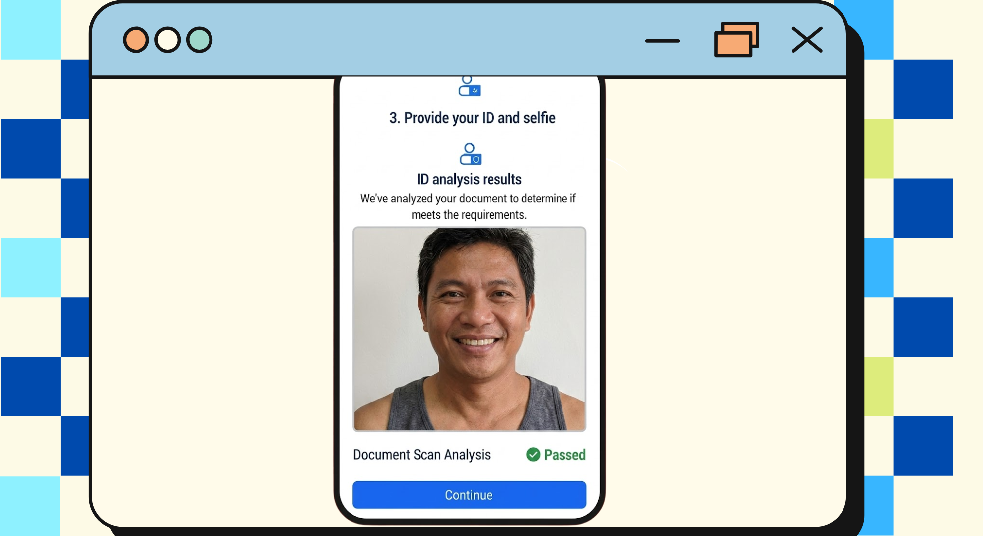 ID document upload and selfie capture screen in the GlobeOne app for identity verification