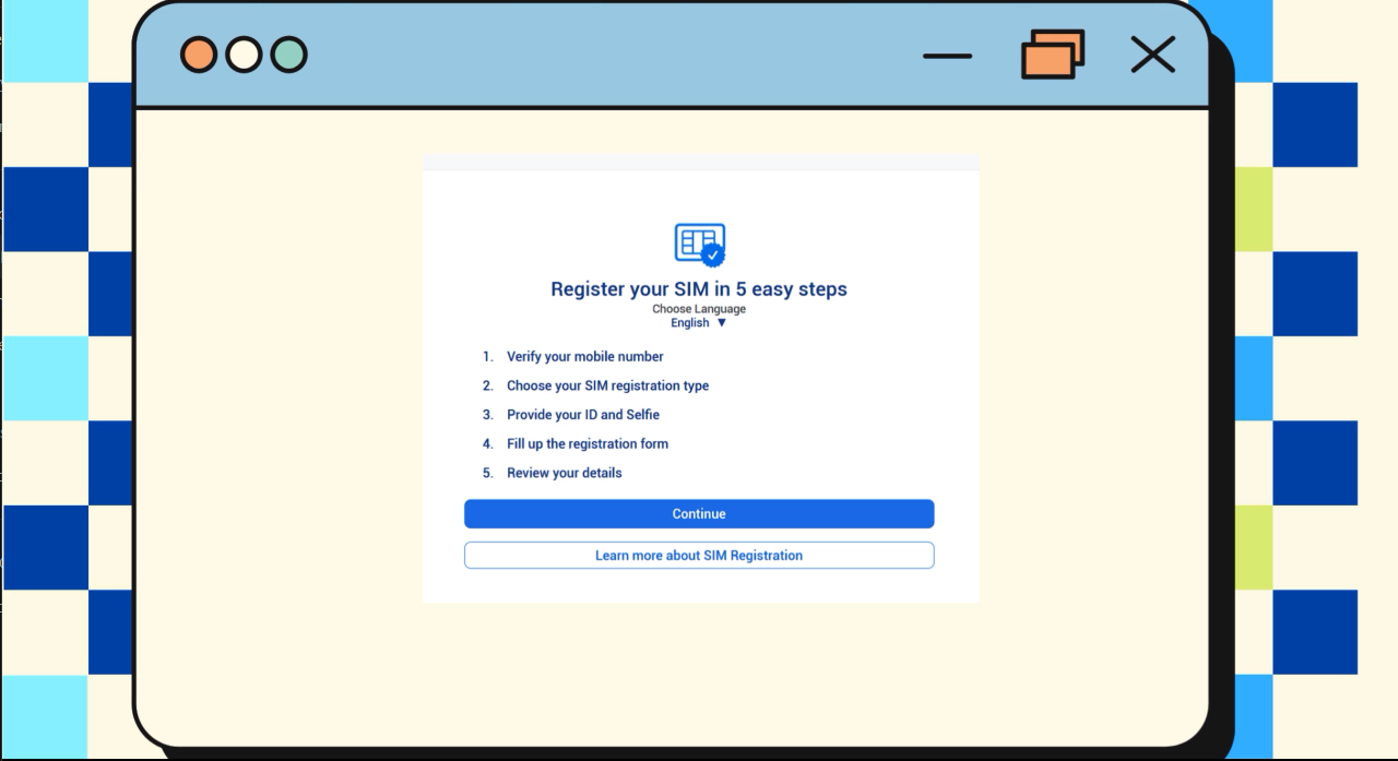 Screenshot of the official Globe SIM Registration portal homepage at simreg.globe.com.ph